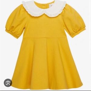 Janie and Jack yellow collar ponte dress size 4-5